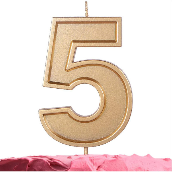 jintokys Birthday Candle Gold Number Candle On Stick Elegant Gold